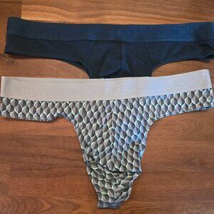 Jockey Essentials Cotton Stretch Men's Thong - Large - New - 2 pair